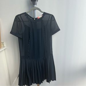 Ted Baker Navy Dress with Pleated Skirt